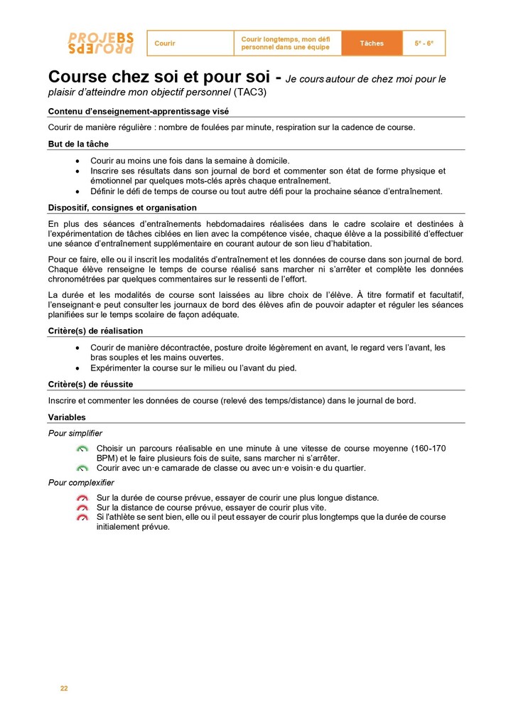 Course chez soi et pour soi