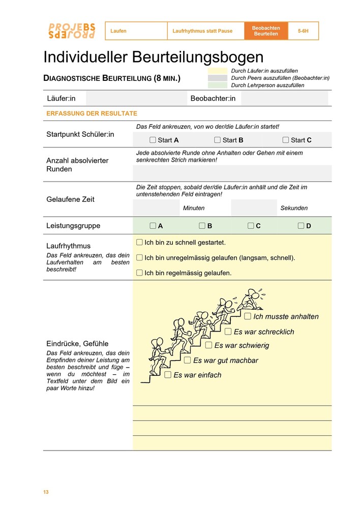 Individueller Beurteilungsbogen