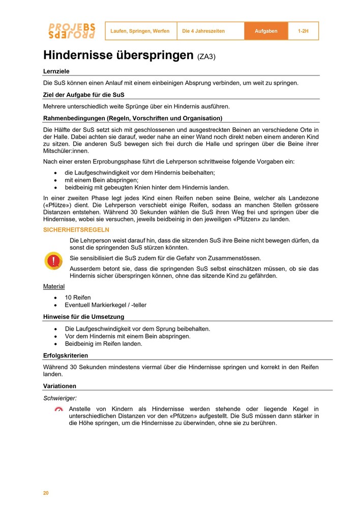 Hindernisse überspringen 